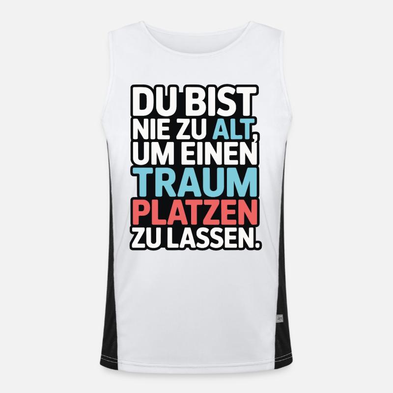 Never Too Old Dream Burst Design - Men's Functional Contrast Tank Top  - white/black