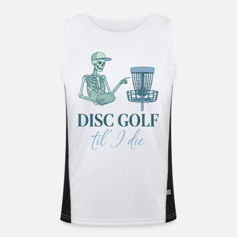 Disc Golf jusqu’à la mort Disc Golfer Drôle Disc Disc Flying Disc Débardeur respirant contrasté Homme 