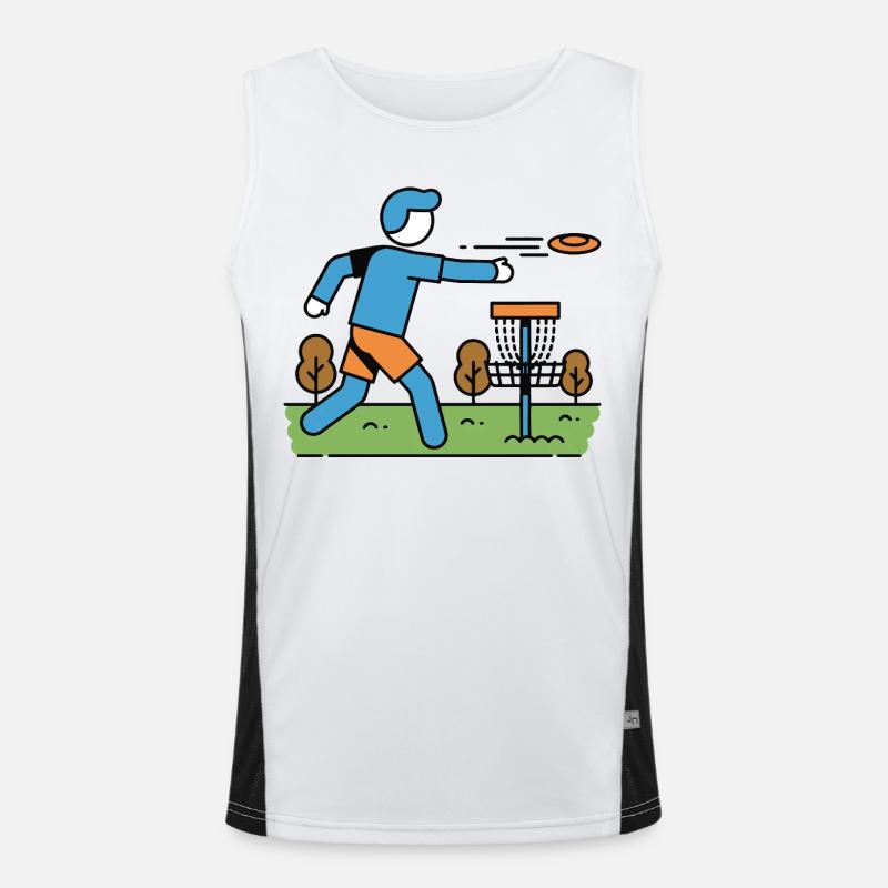 Disc Golf Flying Disc Golfer Disc Golf Korb Funktionelles Kontrast-Tank Top für Männer 