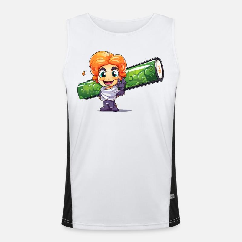 Magical hero with green roll Men's Functional Contrast Tank Top 