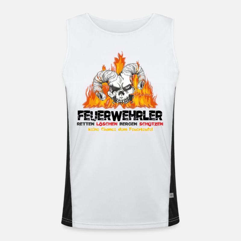 Firefighter Fire Devil Men's Functional Contrast Tank Top 