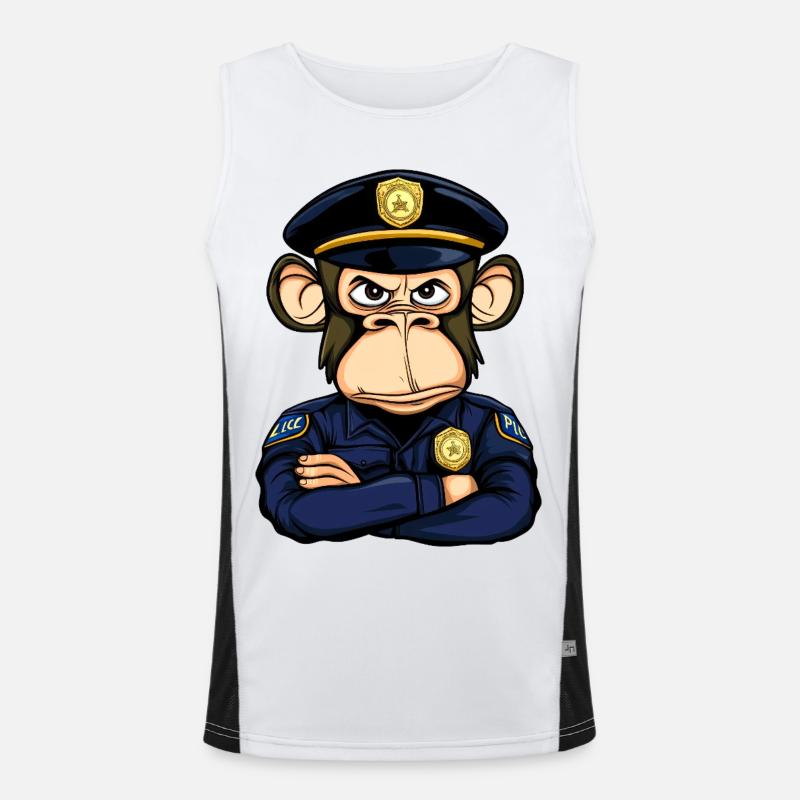 Polizei Affe Funktionelles Kontrast-Tank Top für Männer 