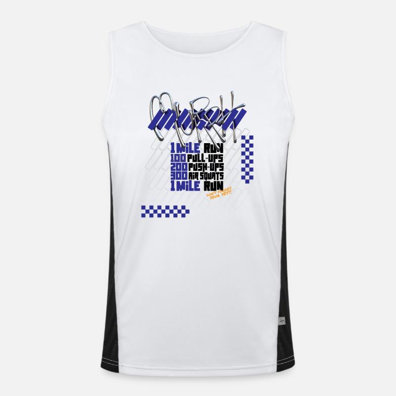 Graphisme de la version sombre de Murph Hero WOD Cross Training Débardeur respirant contrasté Homme 