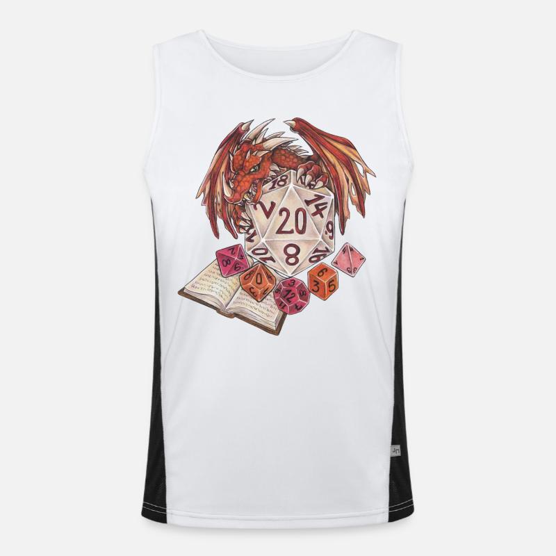 Role Playing Game Tabletop D20 Dice Game Master Men's Functional Contrast Tank Top 