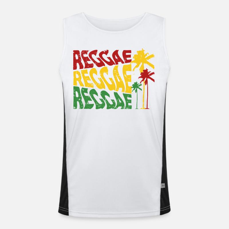 Reggae Palmenfarben  Funktionelles Kontrast-Tank Top für Männer 