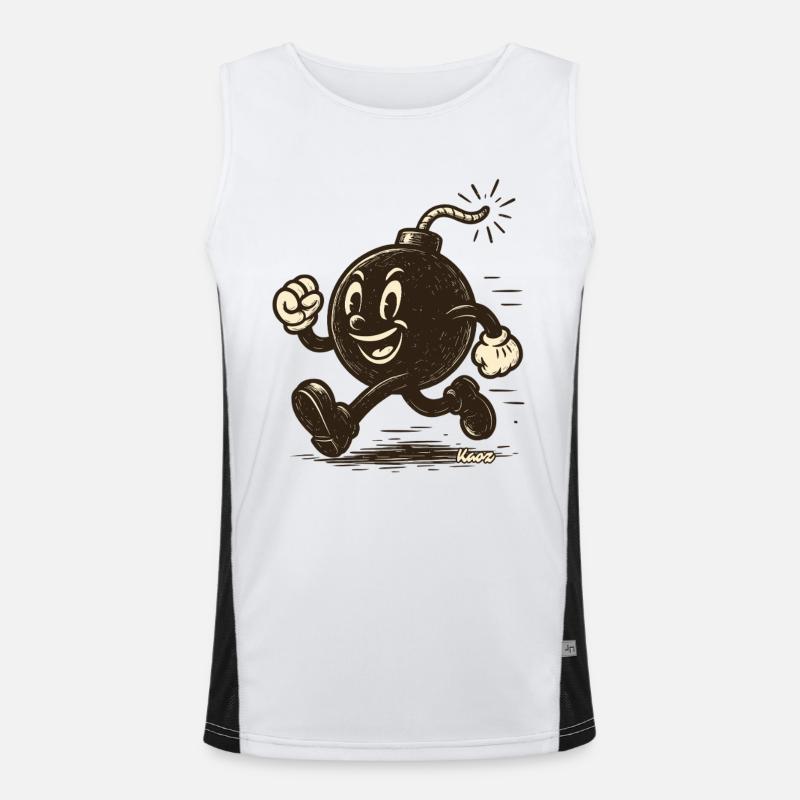 Running cartoon bombshell Men's Functional Contrast Tank Top 