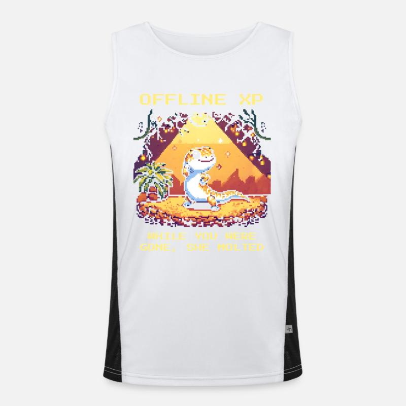 Offline XP: Molting Happens | Reptiles - Men's Functional Contrast Tank Top - white/black