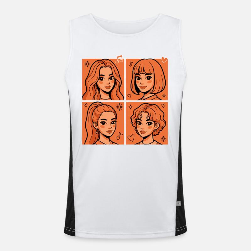 Kpop Pop Coréenne Pop Adoration de groupes féminins coréens mignons Débardeur respirant contrasté Homme 