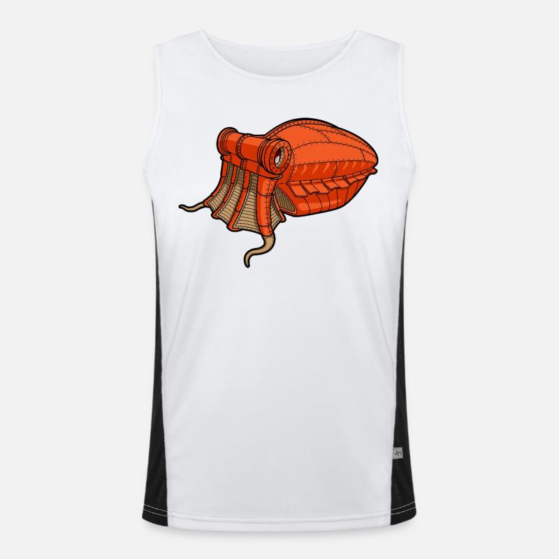 Margate orange squid mecanic Men's Functional Contrast Tank Top 