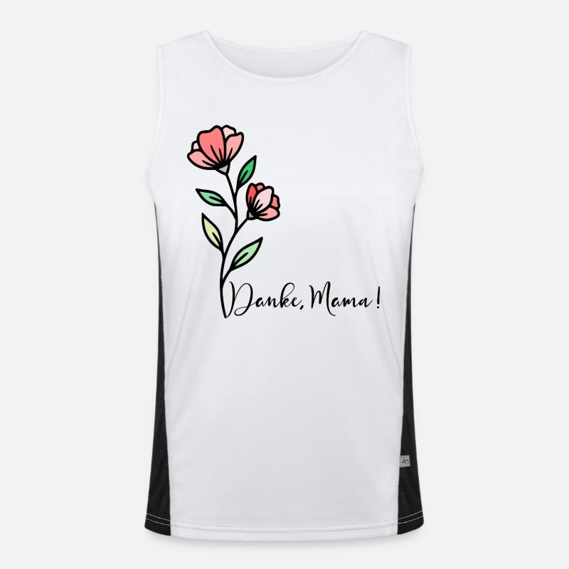 Muttertag Blumen Danke Mama Funktionelles Kontrast-Tank Top für Männer 