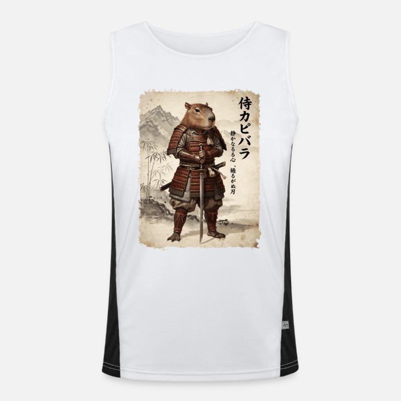 Samouraï, Capybara, Art japonais, Anime Débardeur respirant contrasté Homme 