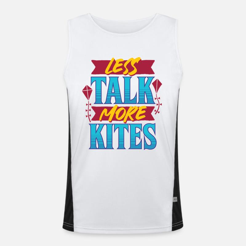 Drachen Drachensteigen Less Talk More Kites Funktionelles Kontrast-Tank Top für Männer 