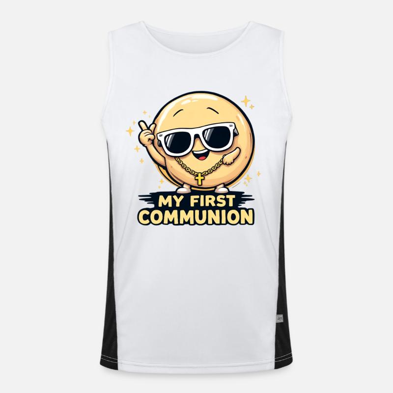 First Communion Bling Cartoon Men's Functional Contrast Tank Top 