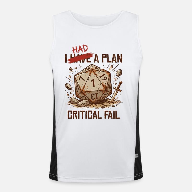 Échec critique – J’avais un plan cube - Débardeur respirant contrasté Homme  - blanc/noir