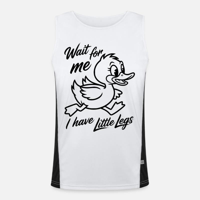 Wait for me I have little legs - Funny Duck Men's Functional Contrast Tank Top 