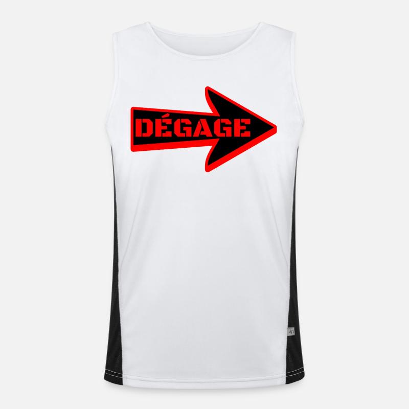 RAUS HIER. Funktionelles Kontrast-Tank Top für Männer 