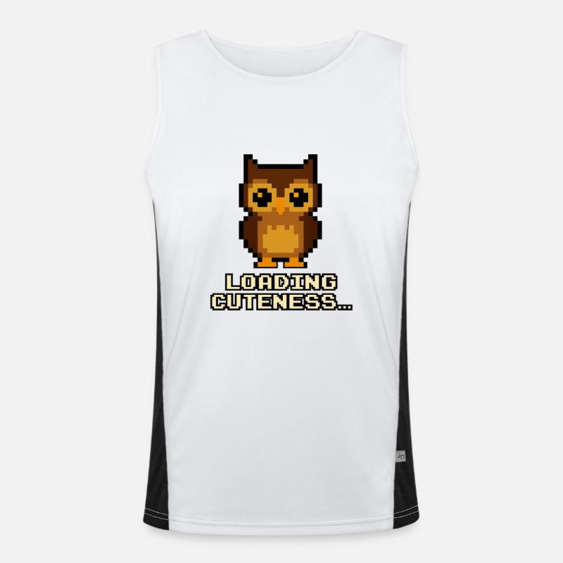 Pixel Owls Loading Cuteness - Men's Functional Contrast Tank Top  - white/black