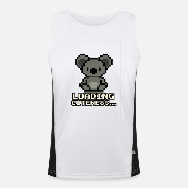 Pixel Koala Loading Cuteness - Men's Functional Contrast Tank Top  - white/black