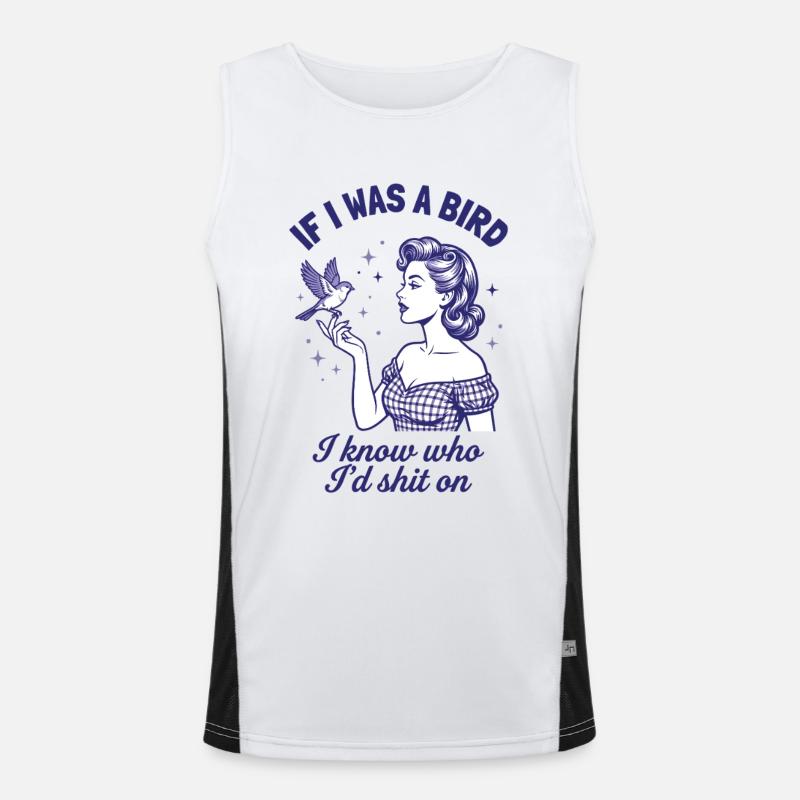 Echte Rache Vogel Retro Statement Funktionelles Kontrast-Tank Top für Männer 