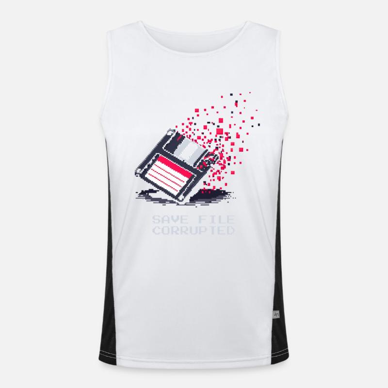 Save File Broken | Undertaker Irony - Men's Functional Contrast Tank Top  - white/black