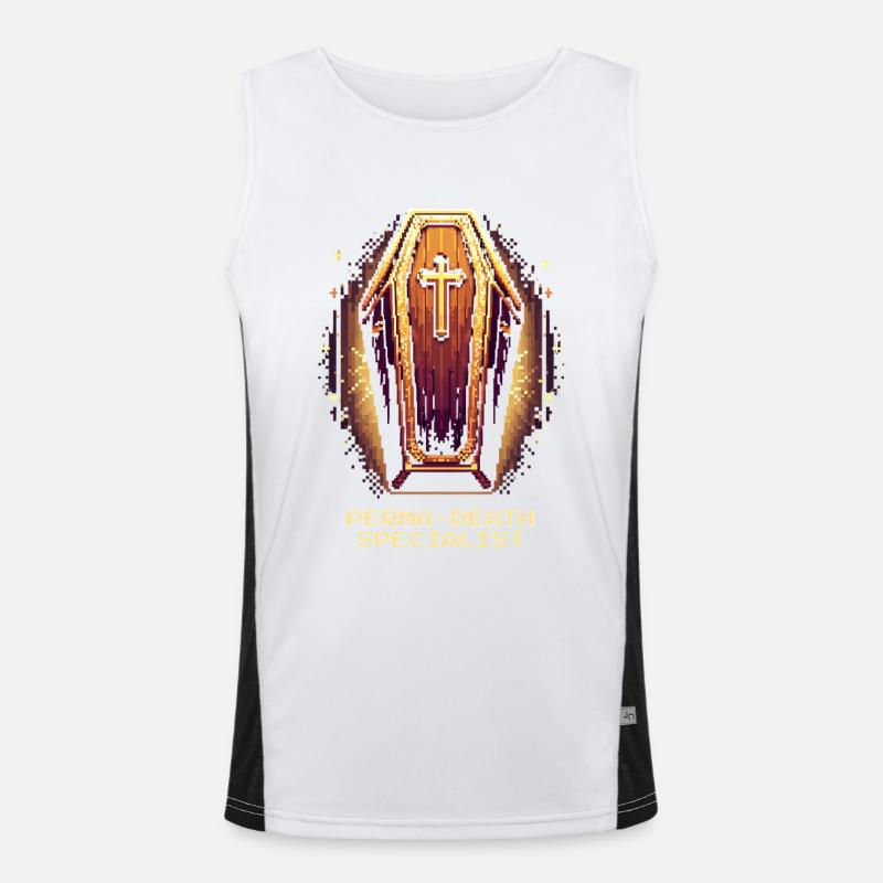 Perma-Death Pro | Undertaker sarcasm - Men's Functional Contrast Tank Top  - white/black