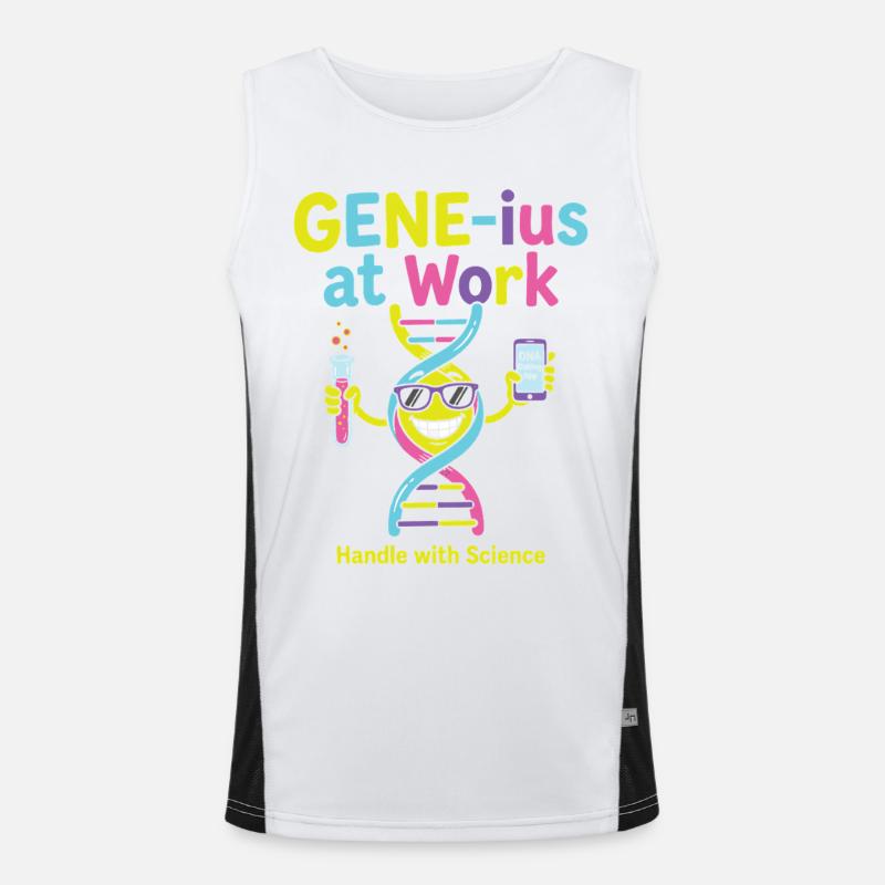 GENE ius at work Science Humor Men's Functional Contrast Tank Top 