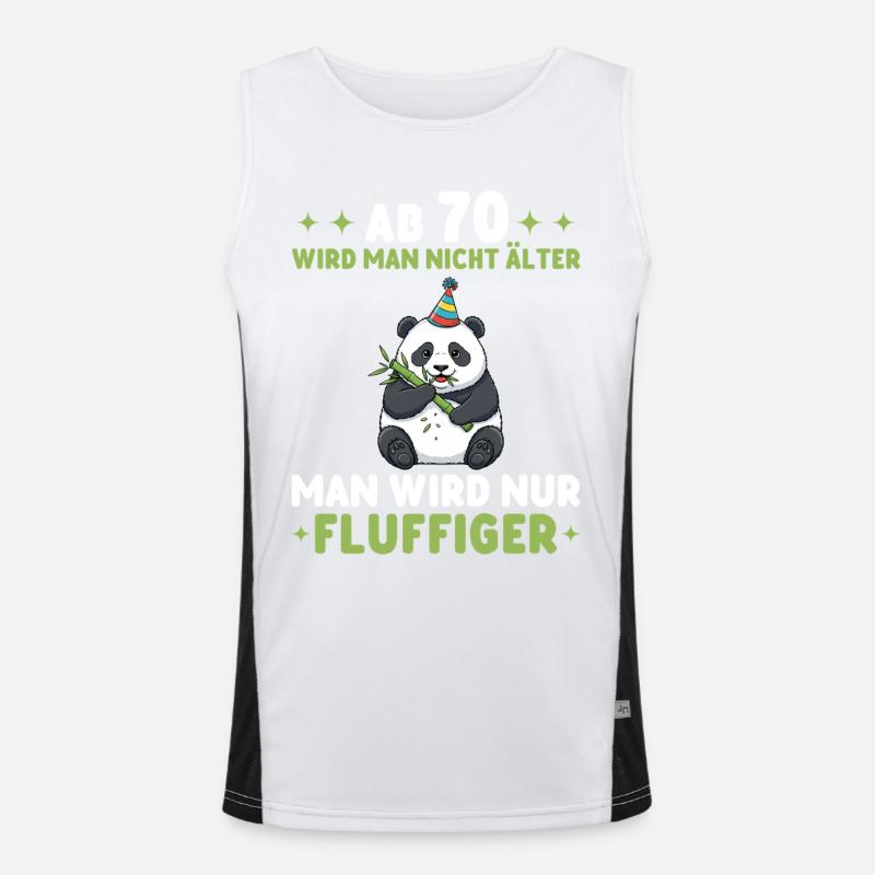 70. Geburtstag Panda - Man wird fluffiger Funktionelles Kontrast-Tank Top für Männer 