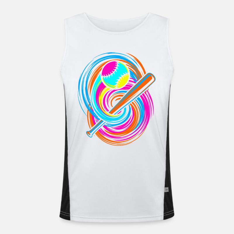 Baseball bat and ball Men's Functional Contrast Tank Top 