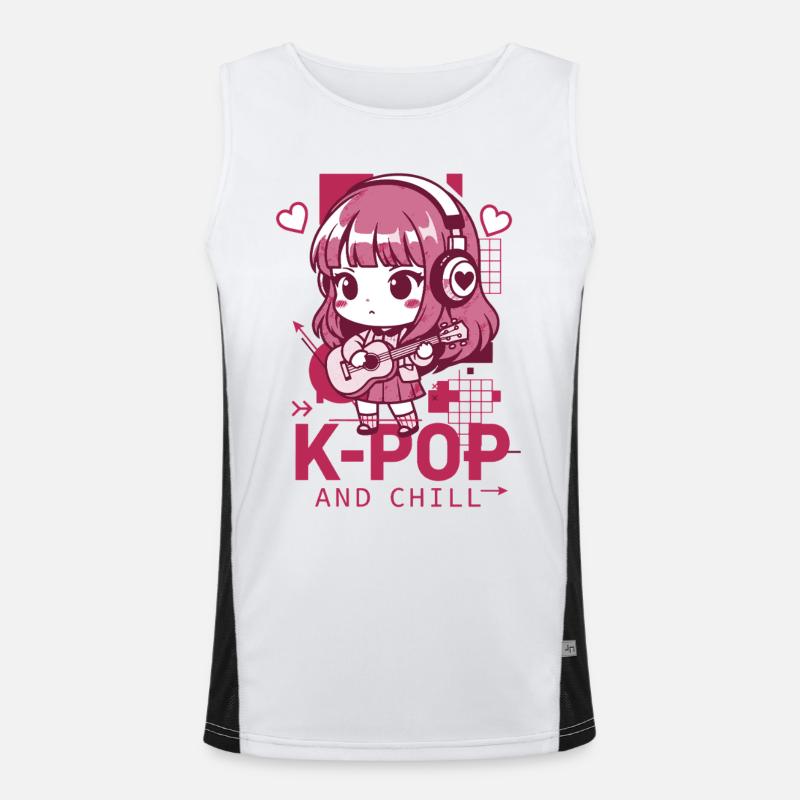 K-POP ET CHILL Kpop Musique coréenne Anime mignon Débardeur respirant contrasté Homme 