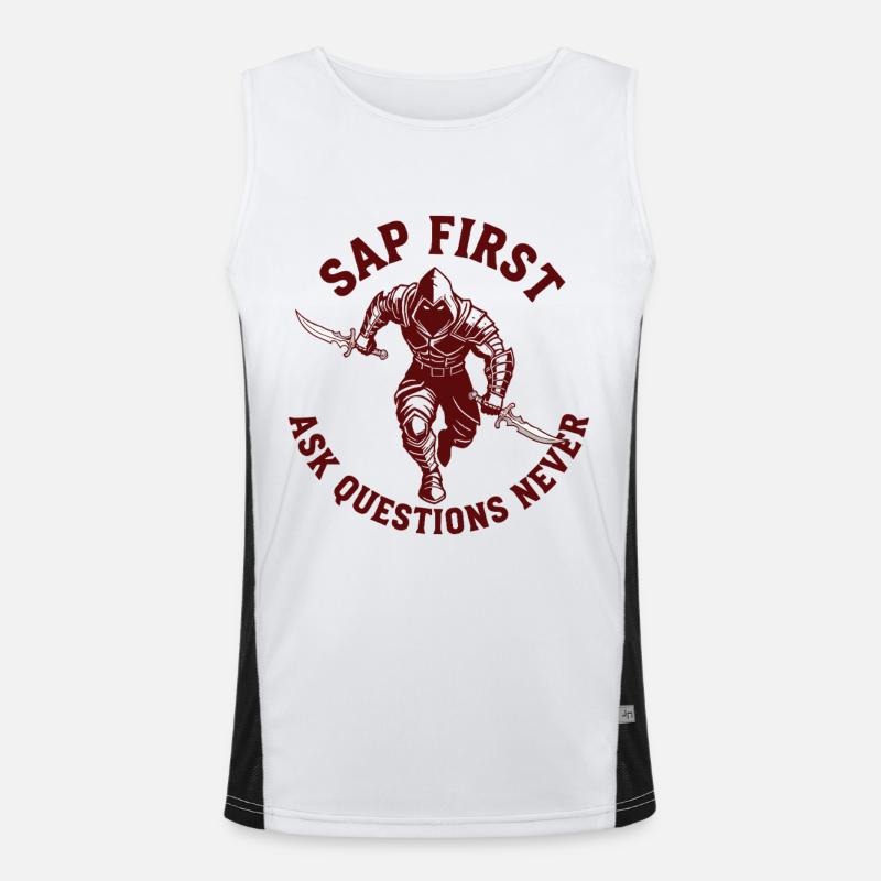 Echter Schurke Rollenspiel Nerd Humor Funktionelles Kontrast-Tank Top für Männer 