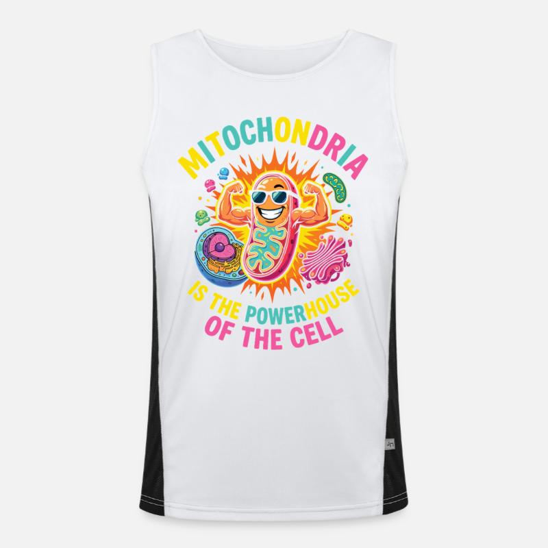 Mitochondria Science Humor Men's Functional Contrast Tank Top 