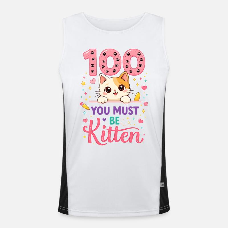 100 You Must Be Kitten Funktionelles Kontrast-Tank Top für Männer 