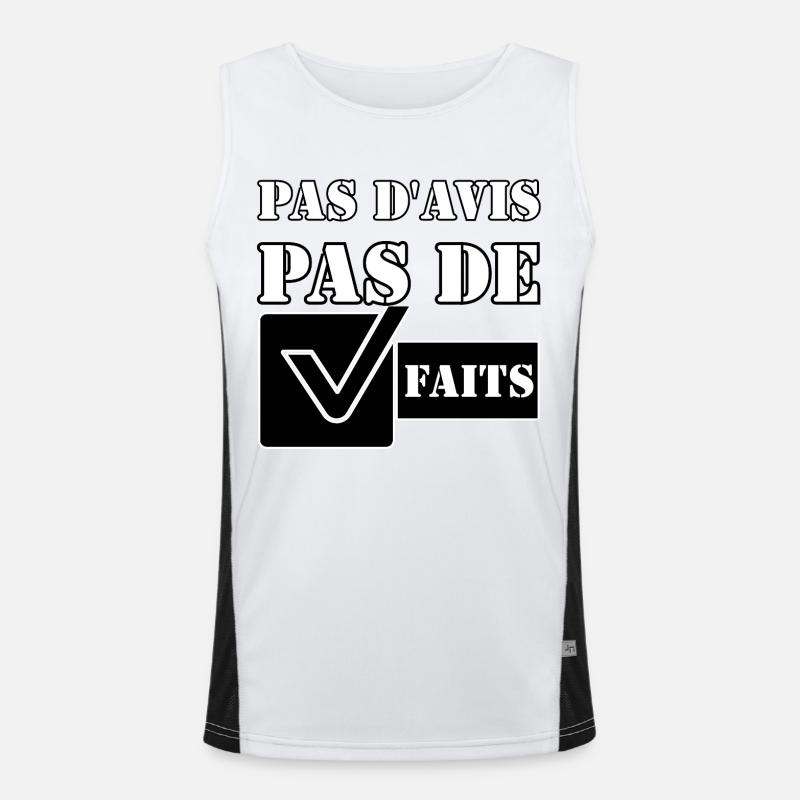 PAS D'AVIS. PAS DE FAITS. Débardeur respirant contrasté Homme 