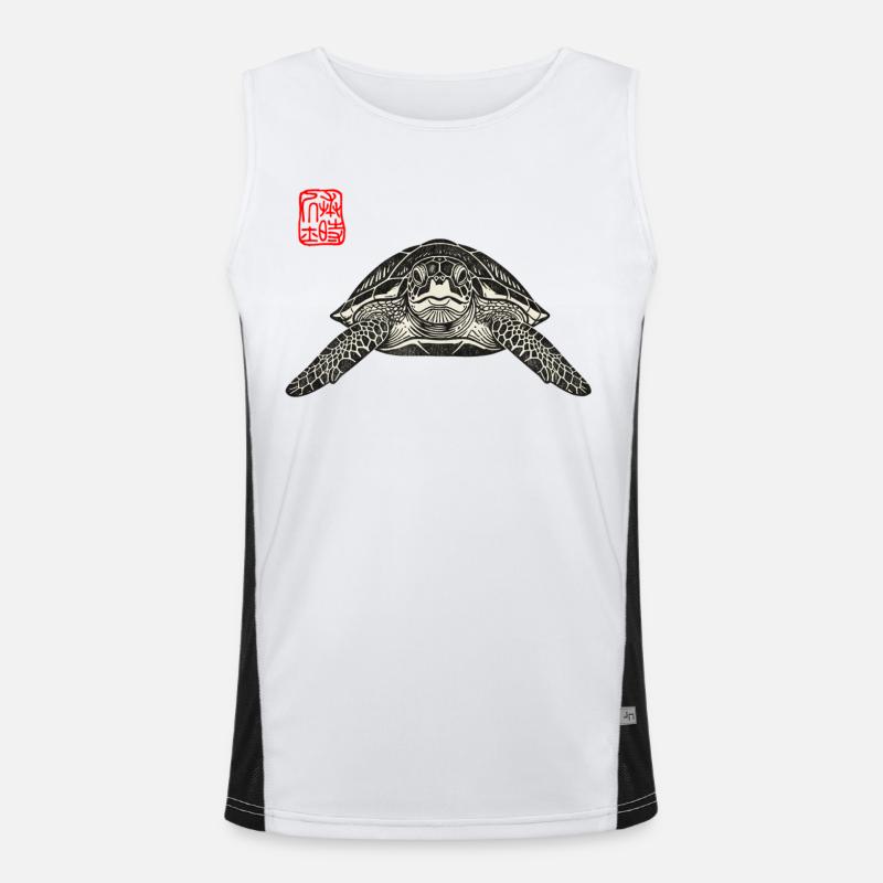 Schildkröte Asiatisch Funktionelles Kontrast-Tank Top für Männer 