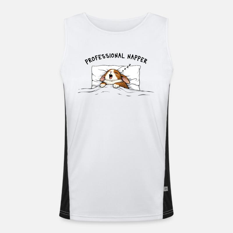 Professional Napper Sleep Bunny Bunny Rabbit - Men's Functional Contrast Tank Top - white/black