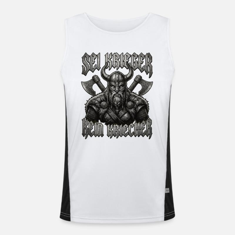 Sei Krieger kein Kriecher Wikinger Bart Funktionelles Kontrast-Tank Top für Männer 