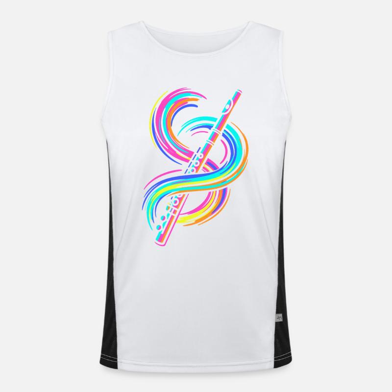 Bunte Flöte Funktionelles Kontrast-Tank Top für Männer 