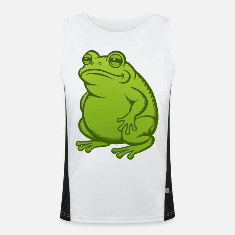 Fat Fat Frog - Fat Fat Toad - Men's Functional Contrast Tank Top  - white/black