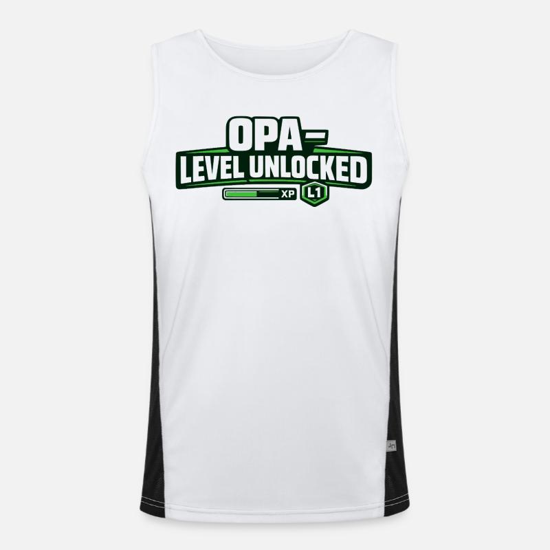 OPA Level Unlocked XP Design - Men's Functional Contrast Tank Top  - white/black