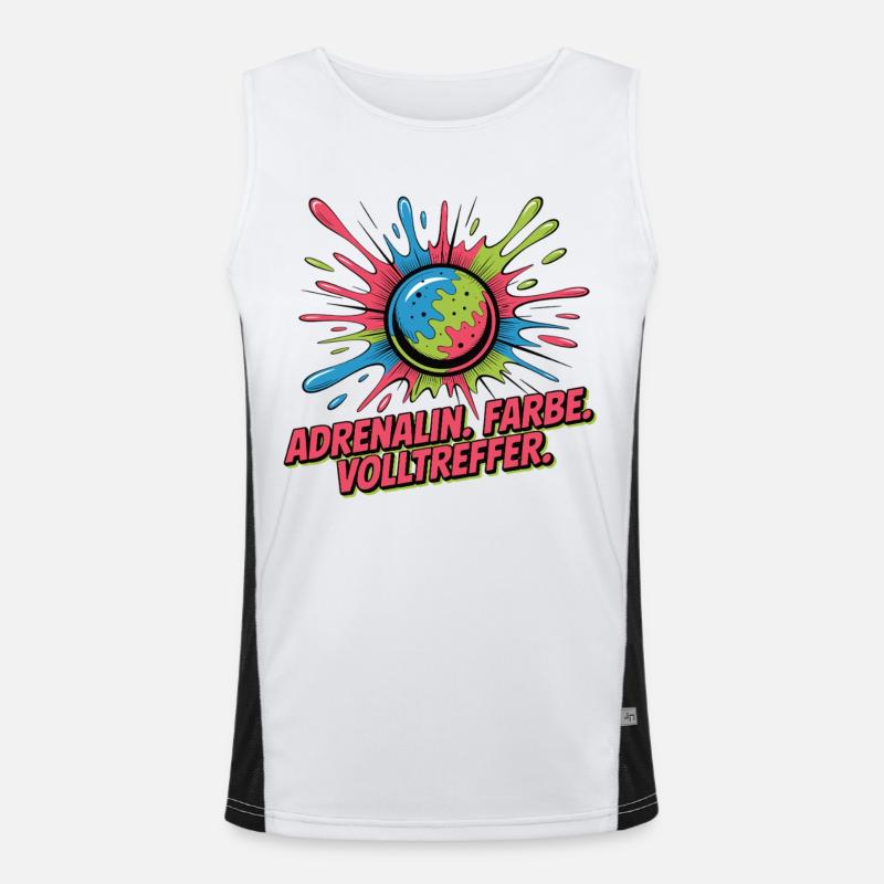 T-shirt Paintball Fun – Explosion de couleurs dans le centre Débardeur respirant contrasté Homme 