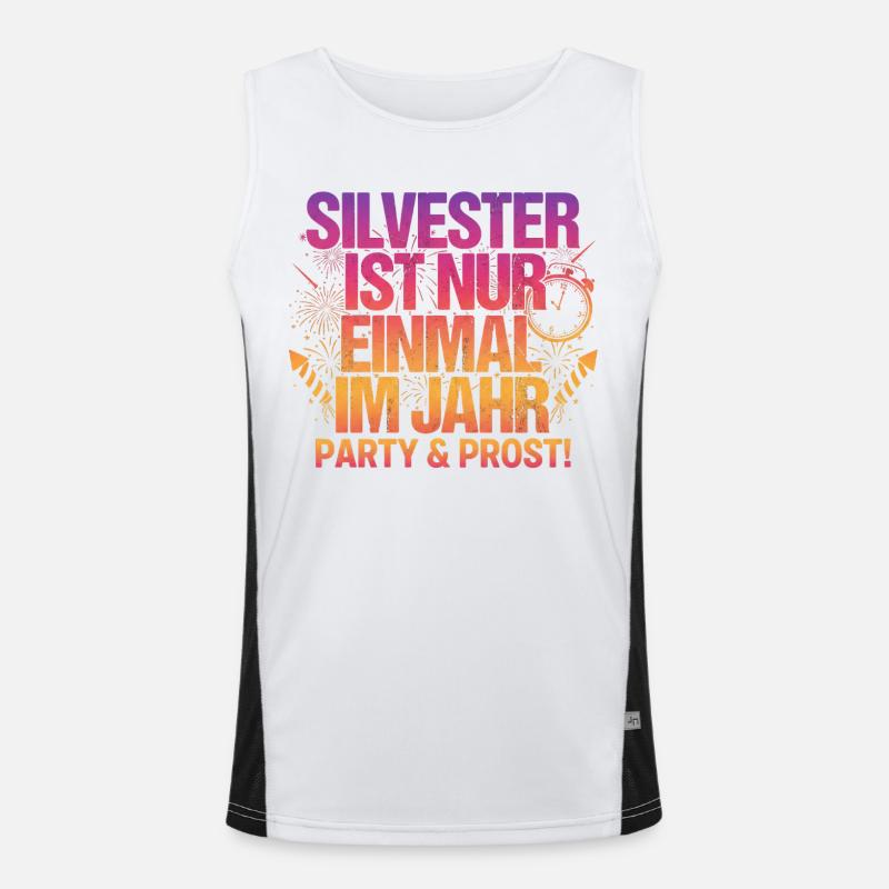 Silvester Party Funktionelles Kontrast-Tank Top für Männer 