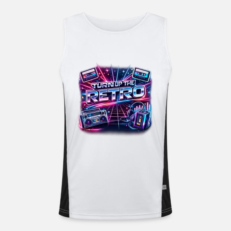 Turn Up the Retro Neon Nostalgia Men's Functional Contrast Tank Top 