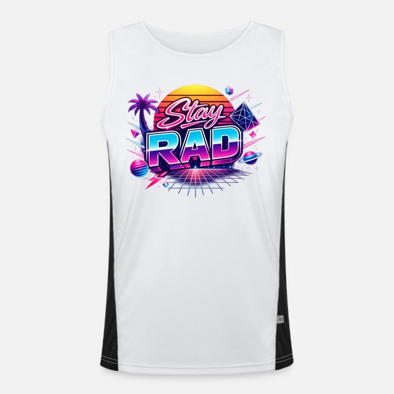 Stay RAD Neon Retro Funktionelles Kontrast-Tank Top für Männer 
