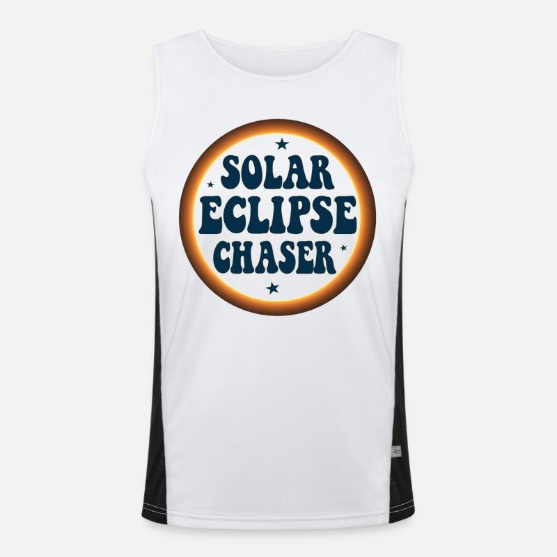 Solar eclipse chaser - Men's Functional Contrast Tank Top  - white/black