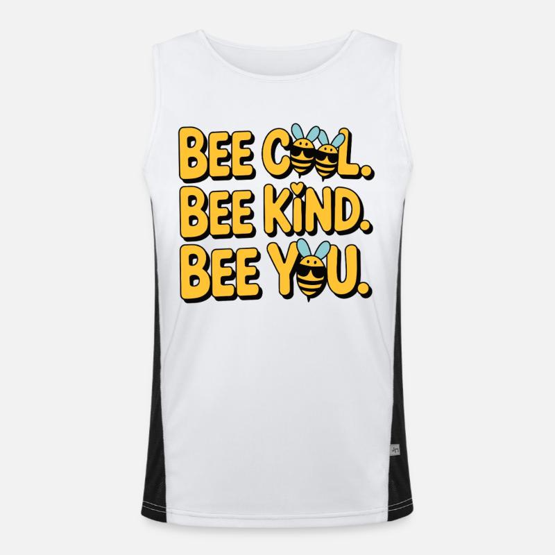 Bee Cool Bee Kind Bee You - Men's Functional Contrast Tank Top  - white/black