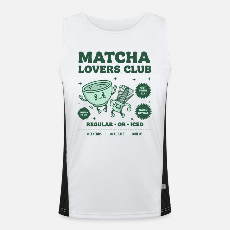 Matcha Lovers Club Blend It Up Regular Or Glacé Débardeur respirant contrasté Homme 