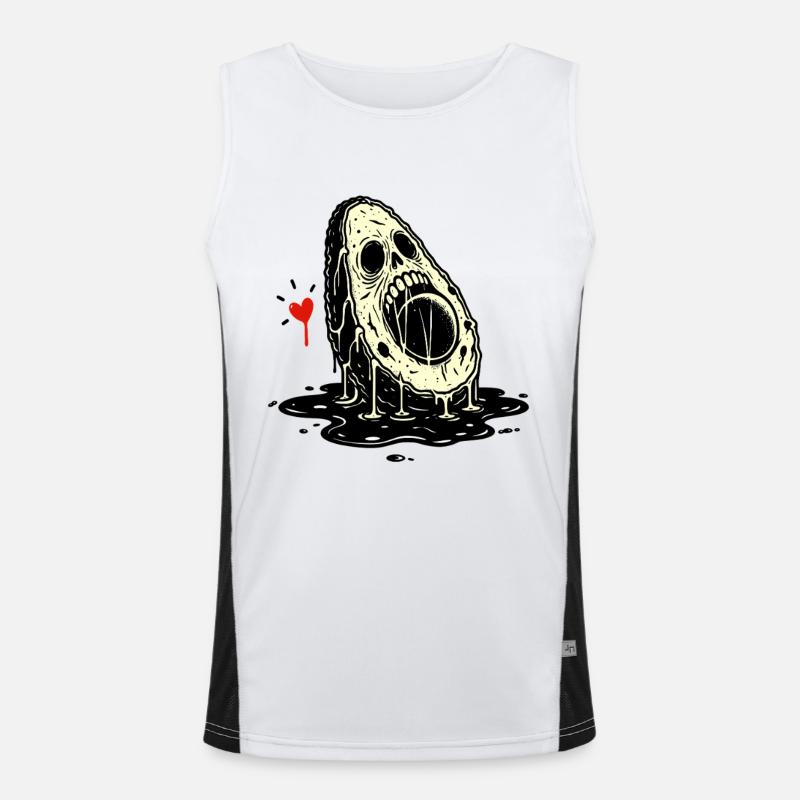 Skull Horror Avocado Men's Functional Contrast Tank Top 