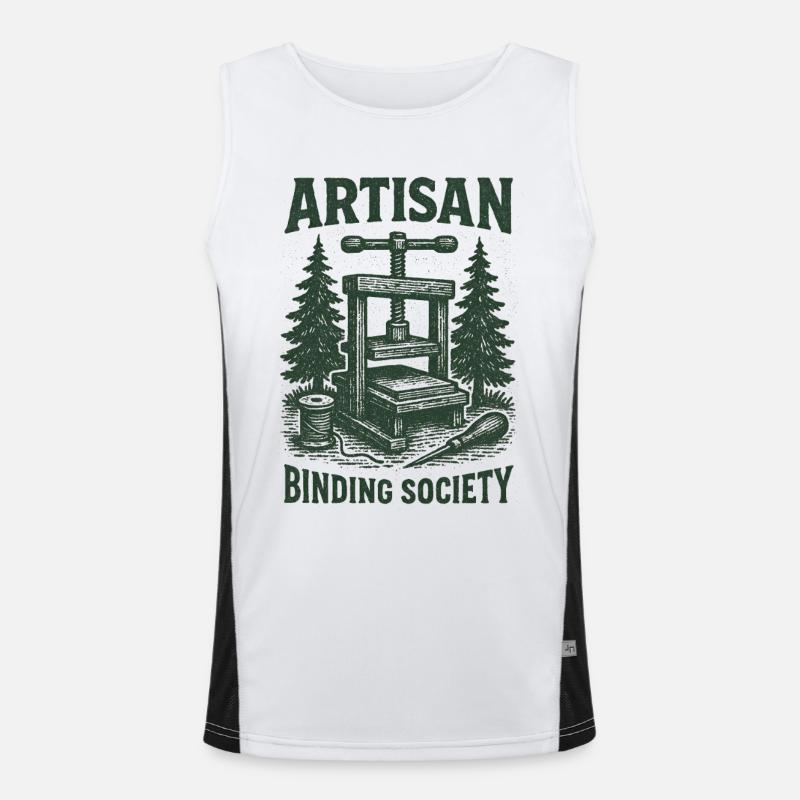 Artisan Binding Society | Buchbinden Funktionelles Kontrast-Tank Top für Männer 