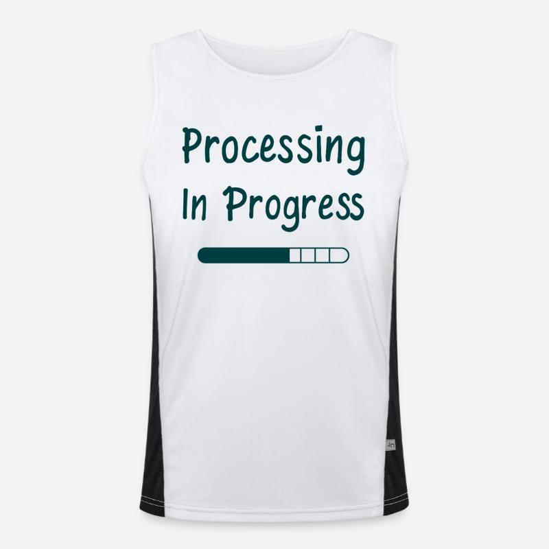 Processing In Progress Loading Bar Statement Men's Functional Contrast Tank Top 