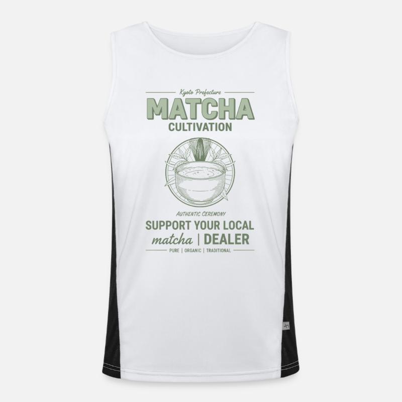 Kyoto Matcha Cultivation Support Your Local Matcha Funktionelles Kontrast-Tank Top für Männer 